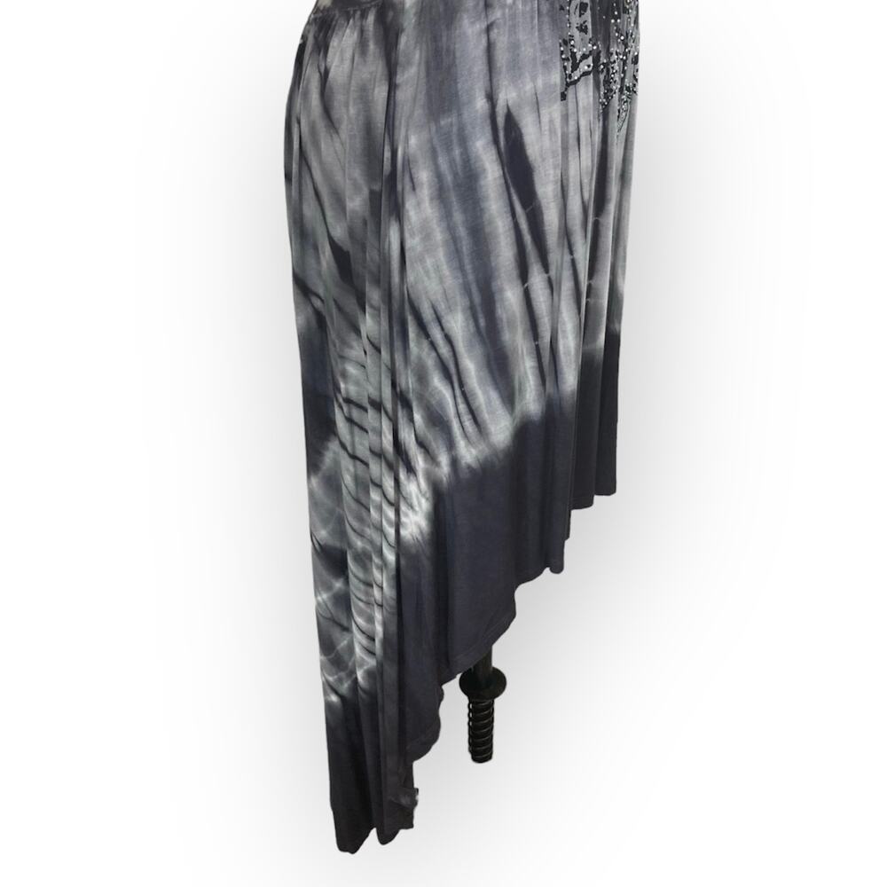 Vocal rhinestone hi low dress, ladies small gray tie dye graphic tank dress - Picture 5 of 11